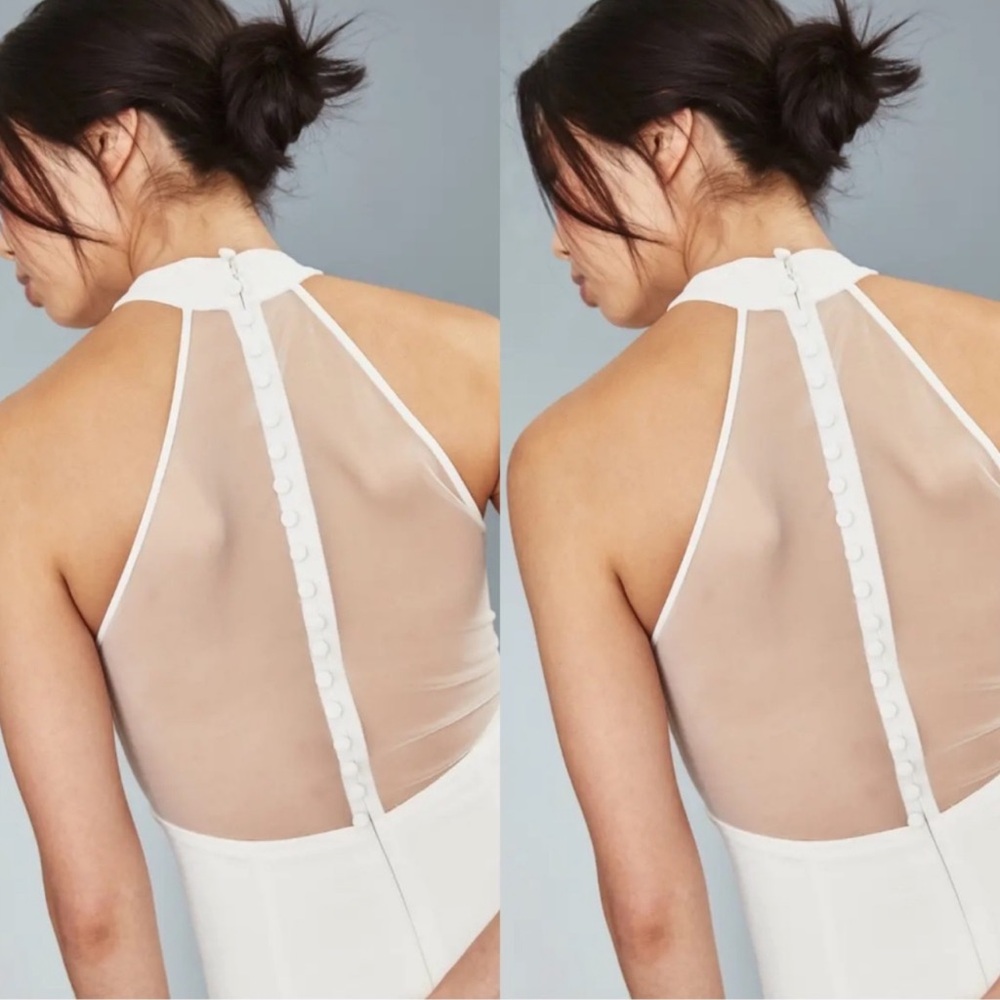 BHLDN AMSALE - Crepe Sheath Dress in Ivory - Picture 8 of 10